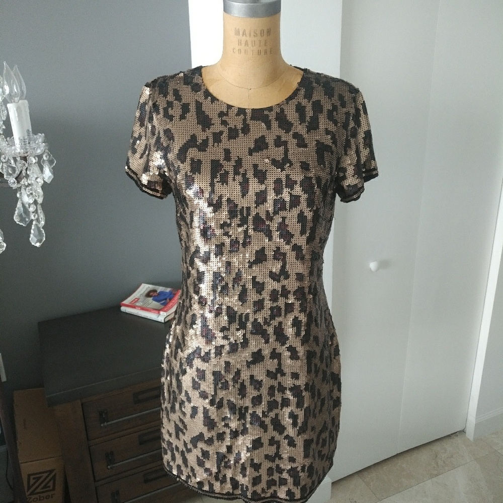 Leopard print sequence dress